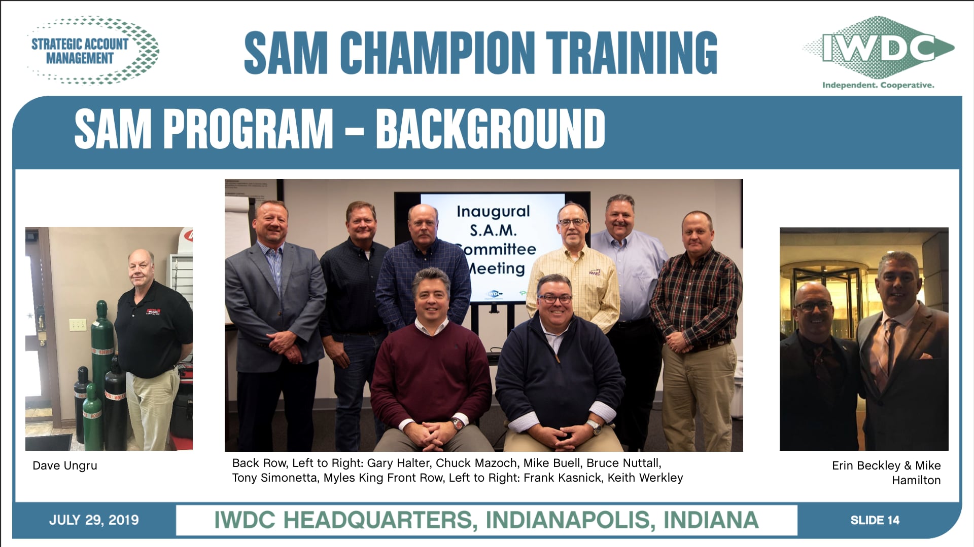 IWDC: S.A.M. Champion Training- Background (Keith Werkley)